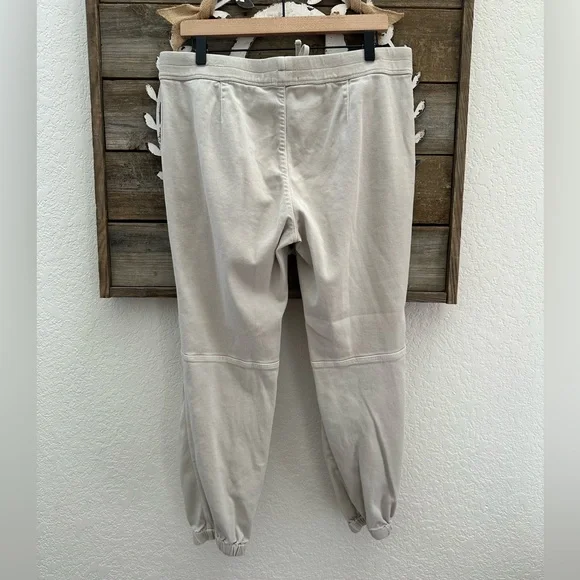 James Perse soft drape Casual Drawstring Jogger Pants - Light Beige size 3 Large